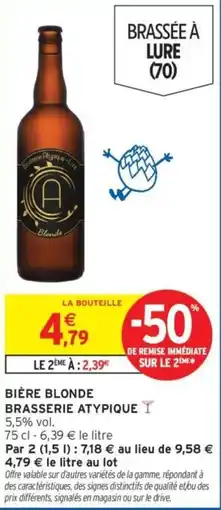 Intermarché BRASSERIE ATYPIQUE Bière blonde offre
