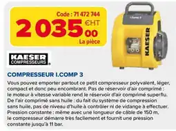 Prolians KAESER COMPRESSEUR I.COMP 3 offre