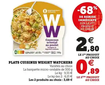 U Express Weight watchers plats cuisines offre