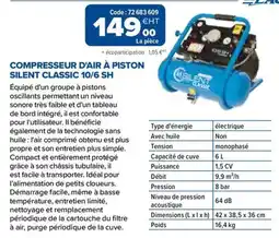 Prolians Silent classic compresseur d'air à piston offre