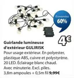 JYSK GULIRISK Guirlande lumineuse d'extérieur offre