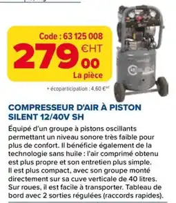 Prolians Silent compresseur d'air à piston 12/40V sh offre