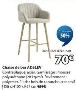 JYSK ADSLEV Chaise de bar offre