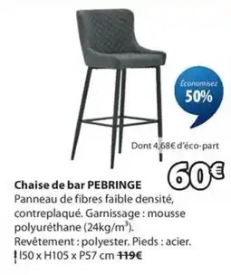 JYSK PEBRINGE Chaise de bar offre