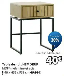JYSK HEMDRUP Table de nuit offre