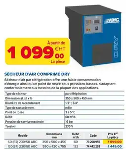 Prolians ABAC SÉCHEUR D'AIR COMPRIMÉ DRY offre