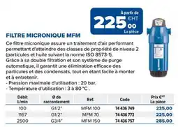 Prolians FILTRE MICRONIQUE MFM offre
