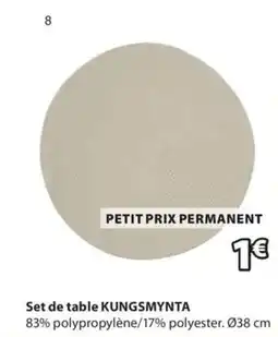 JYSK KUNGSMYNTA Set de table offre