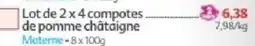 Maximo Materne compotes de pomme châtaigne offre
