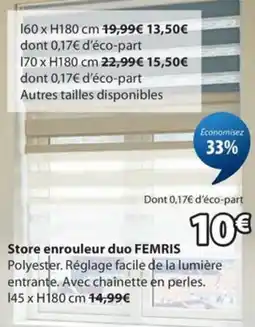 JYSK FEMRIS Store enrouleur duo offre