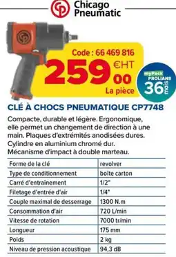 Prolians Chicago Pneumatic CLÉ À CHOCS PNEUMATIQUE CP7748 offre