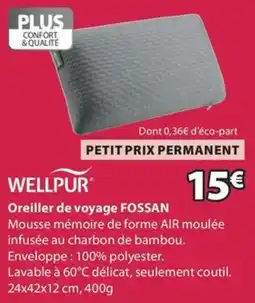 JYSK WELLPUR Oreiller de voyage FOSSAN offre