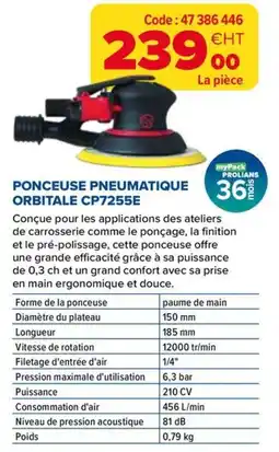Prolians PONCEUSE PNEUMATIQUE ORBITALE CP7255E offre