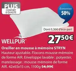 JYSK WELLPUR Oreiller en mousse à mémoire STRYN offre