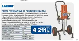 Prolians LARIUS POMPE PNEUMATIQUE DE PEINTURE GHBILI 40:1 offre