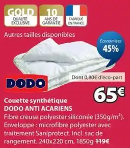JYSK DODO Couette synthétique offre