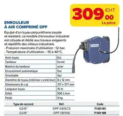 Prolians Prevou Enrouleur à air comprimé DPF offre