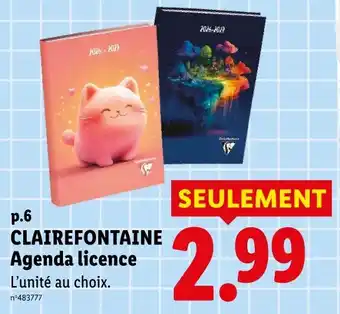 Clairefontaine agenda licence