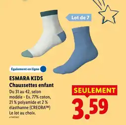 Lidl Esmara kids chaussettes enfant offre