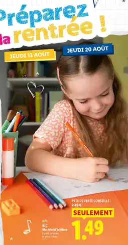 Lidl Bic matériel d'écriture offre