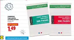 Lidl Cambridge copies doubles ou feuilles perforées offre