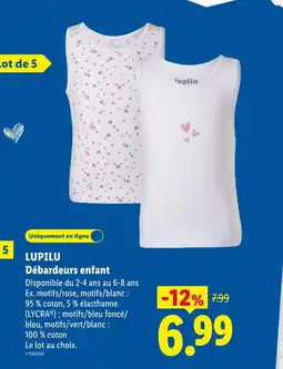 Lidl Lupilu débardeurs enfant offre