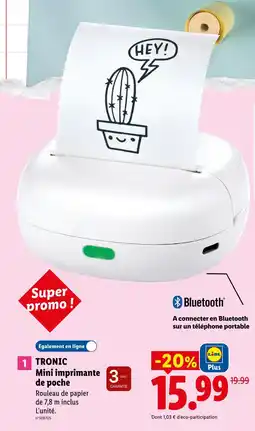 Lidl Tronic mini imprimante de poche offre