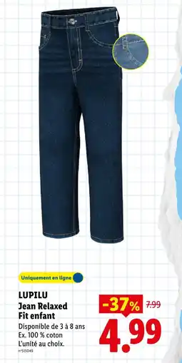 Lidl Lupilu jean relaxed fit enfant offre