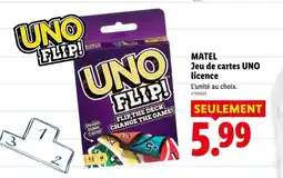 Lidl Matel jeu de cartes uno licence offre