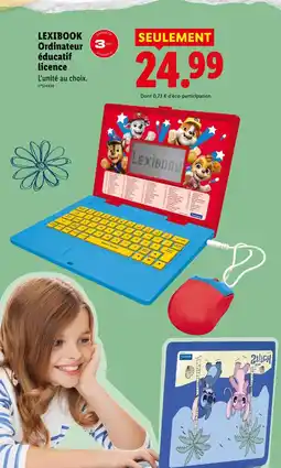 Lidl Lexibook ordinateur éducatif licence offre