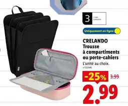 Lidl Crelando trousse à compartiments ou porte-cahiers offre