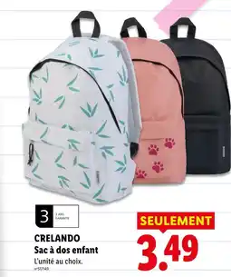 Lidl Crelando sac à dos enfant offre