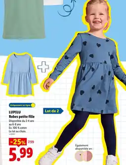 Lidl Lupilu robes petite fille offre