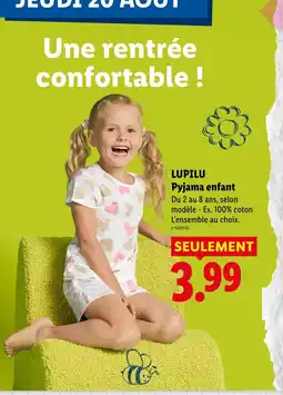 Lidl Lupilu pyjama enfant offre