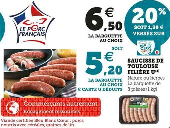 U Express U saucisse de toulouse filière offre