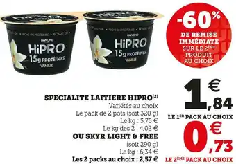 U Express Danone specialite laitiere hipro offre