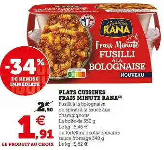 U Express Rana plats cuisines frais minute offre