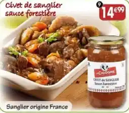 Maximo LA CIGOGNE Civet de sanglier sauce forestière offre
