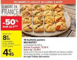 Carrefour Mix - 16 feuilletés paniers buffet offre