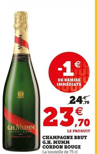 U Express G.h. mumm champagne brut cordon rouge offre