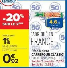 Carrefour Market Carrefour - pâte à pizza classic offre