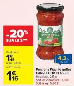 Carrefour Market Carrefour - poivrons piquillo grillés offre
