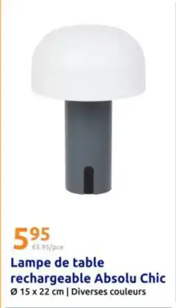 Action Lampe de table rechargeable absolu chic offre