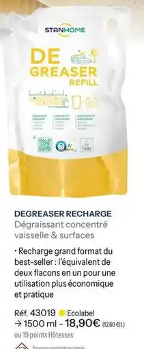 Stanhome Stanhome - degreaser recharge offre