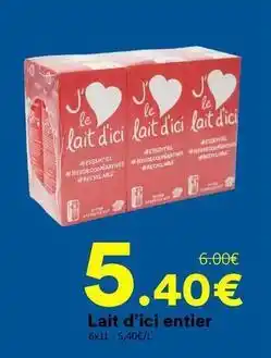 Hmarket Lait d'iici entier offre