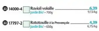 Maximo Jardin Bio' Ravioli volaille offre