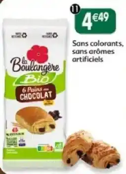 Maximo la Boulangère Bio 6 Pains au CHOCOLAT offre