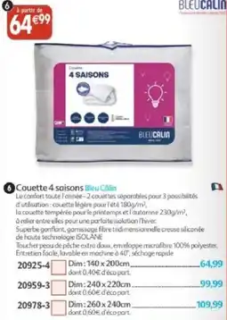 Maximo BLEUCALIN Couette 4 saisons offre