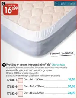 Maximo Clair de Nuit Protège matelas imperméable "Iris" offre