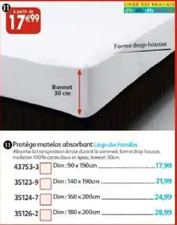 Maximo Linge des Familles Protège matelas absorbant offre